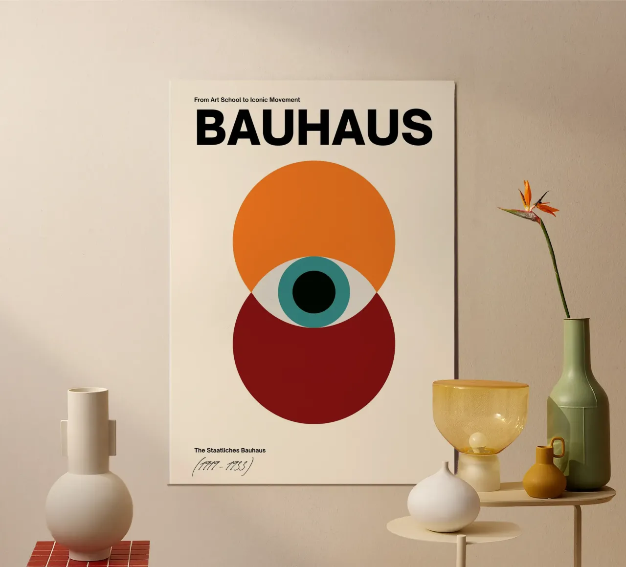 Das Bauhaus-Auge: Ikone der Moderne, abstrakte geometrische Trendkunst Poster von NorwesClub