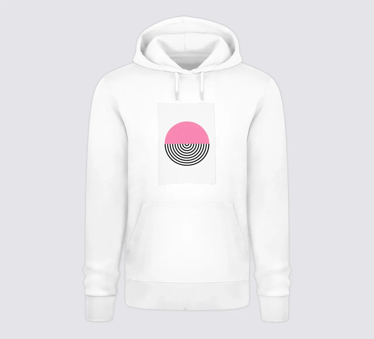 Memphis Pop: Círculo rosa y negro, moderno cuadro geométrico sudadera con capucha de NorwesClub