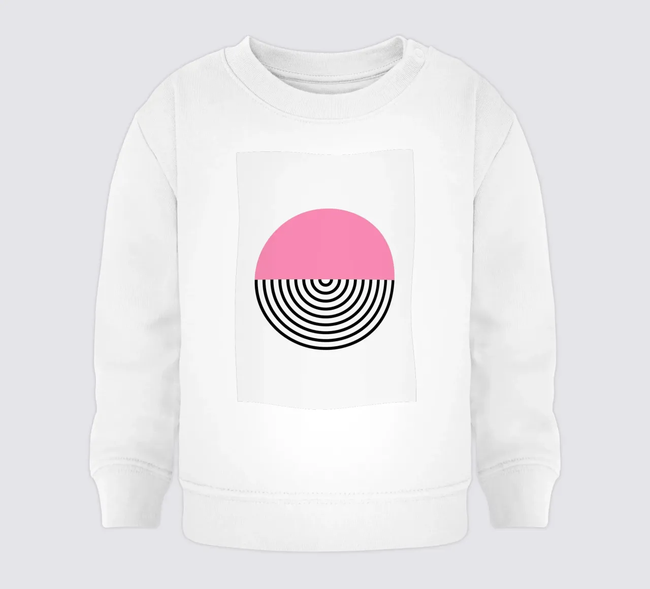 Memphis Pop: Círculo rosa y negro, moderno cuadro geométrico sudadera de bebé de NorwesClub