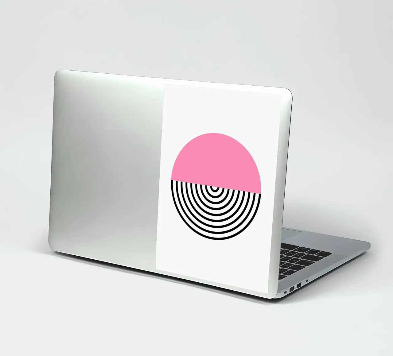 Memphis Pop: Círculo rosa y negro, moderno cuadro geométrico pegatina de NorwesClub