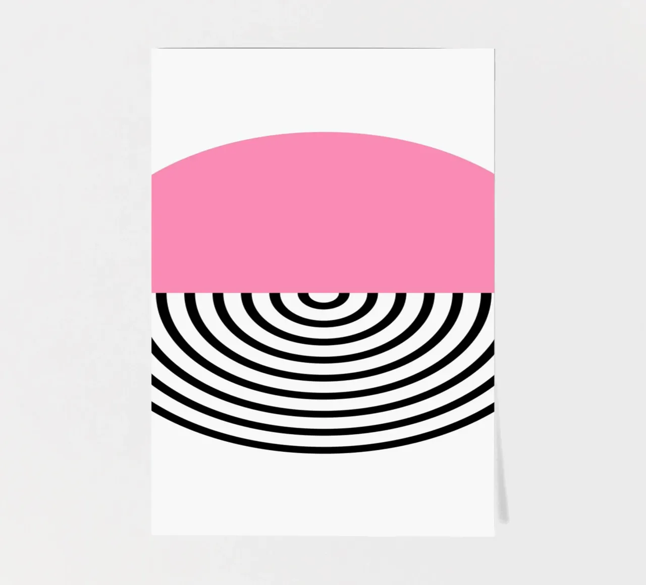 Memphis Pop: Rosa & Schwarzer Kreis, Trendiger Geometrischer Kunstdruck Stickerbogen von NorwesClub