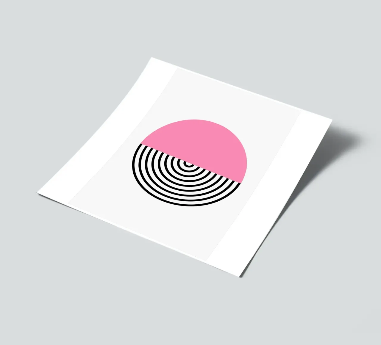 Memphis Pop: Rosa & Schwarzer Kreis, Trendiger Geometrischer Kunstdruck Stickerbogen von NorwesClub
