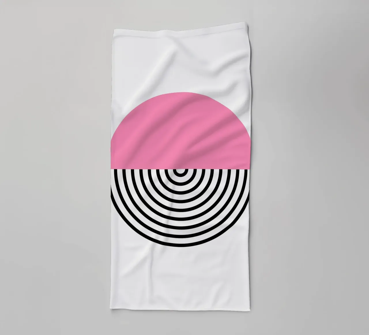 Memphis Pop: Círculo rosa y negro, moderno cuadro geométrico toalla de baño de NorwesClub