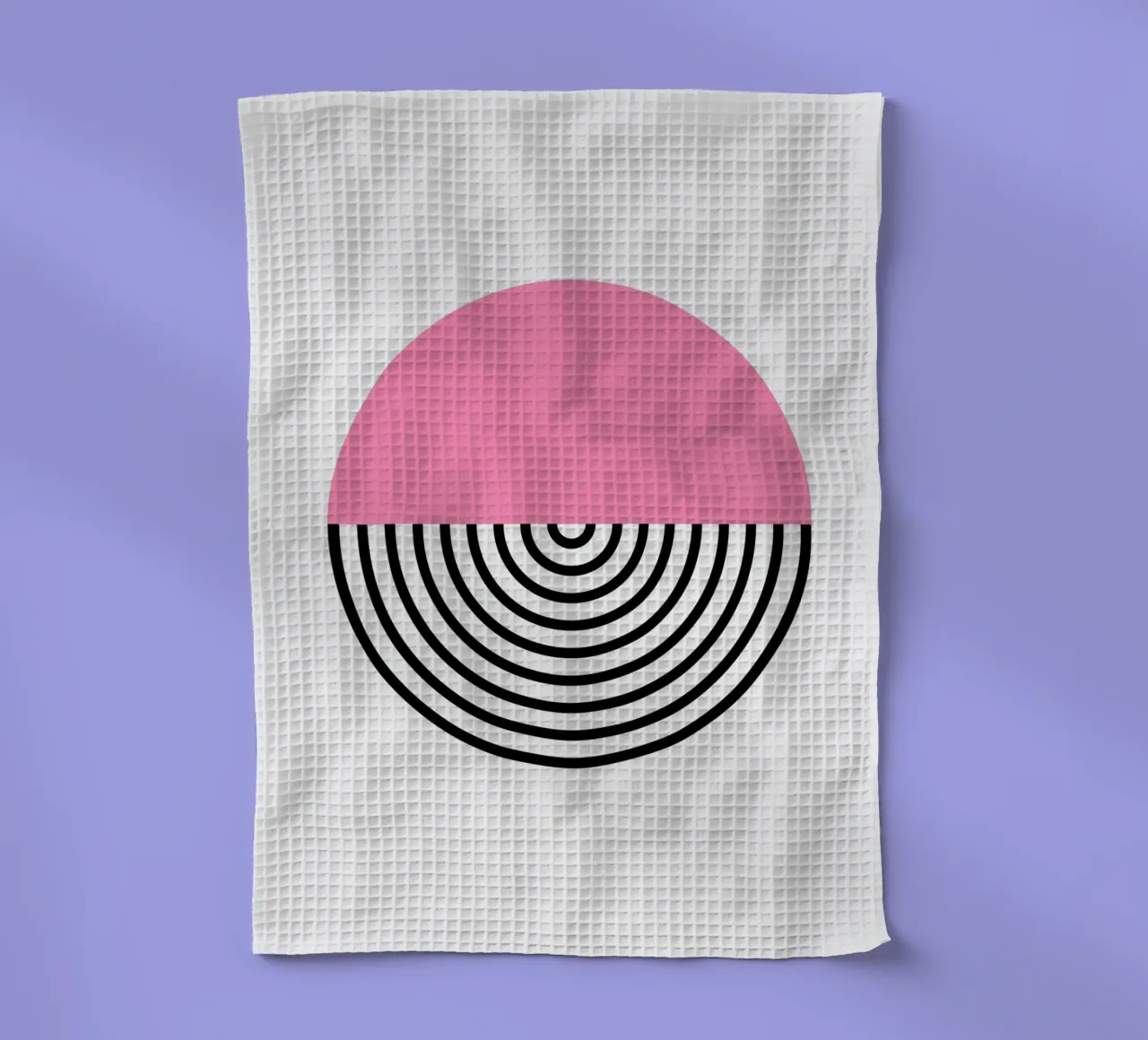 Memphis Pop: Rosa & Schwarzer Kreis, Trendiger Geometrischer Kunstdruck Geschirrtuch von NorwesClub