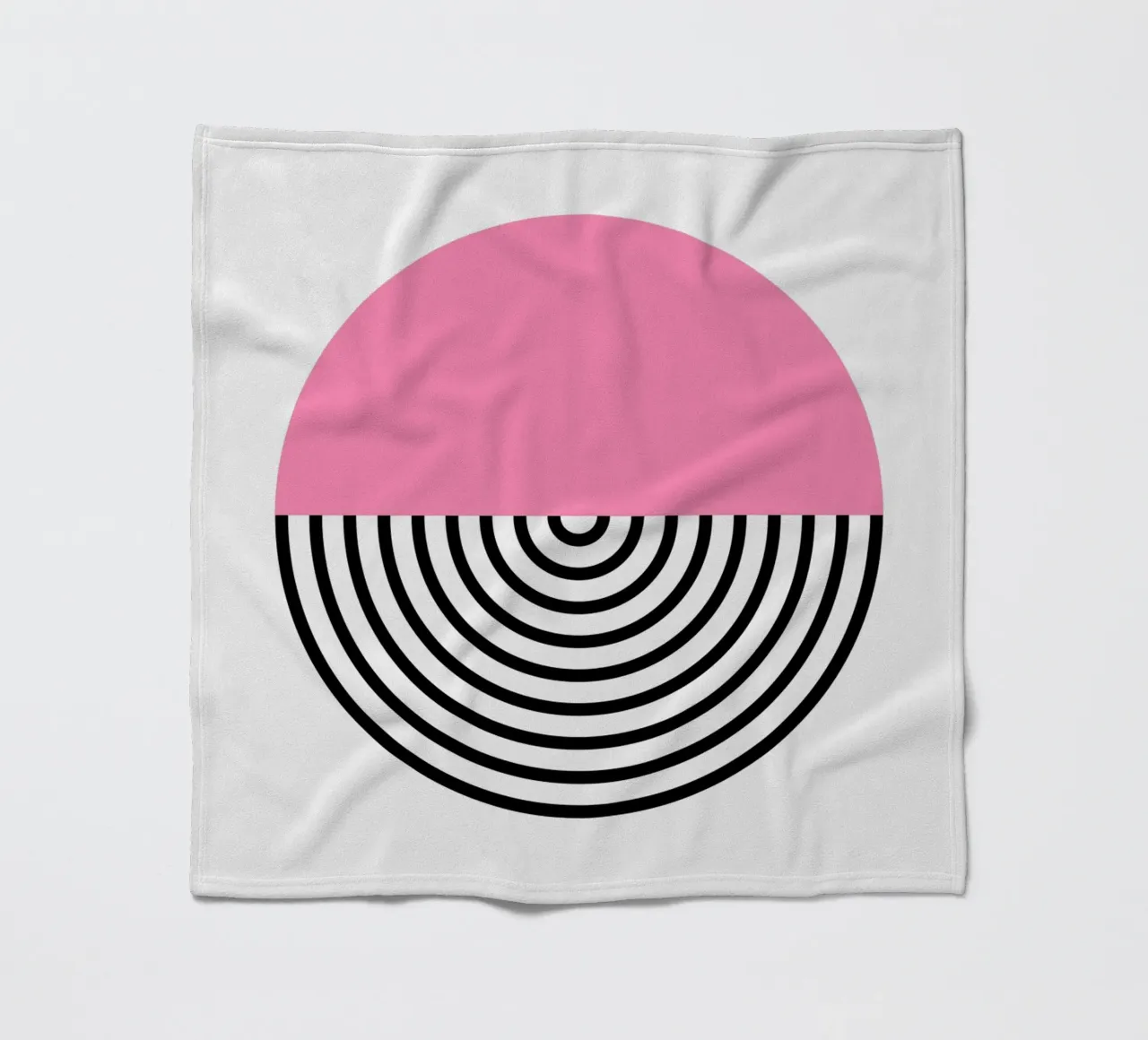 Memphis Pop: Rosa & Schwarzer Kreis, Trendiger Geometrischer Kunstdruck Fleecedecke von NorwesClub