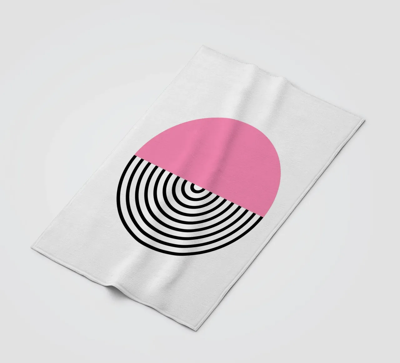 Memphis Pop: Rosa & Schwarzer Kreis, Trendiger Geometrischer Kunstdruck Fleecedecke von NorwesClub