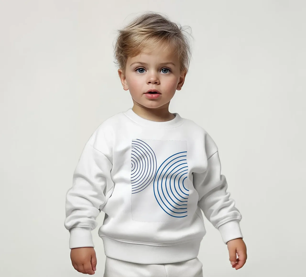 Círculos concéntricos: Minimalista Abstracto, Línea Azul sudadera de bebé de NorwesClub