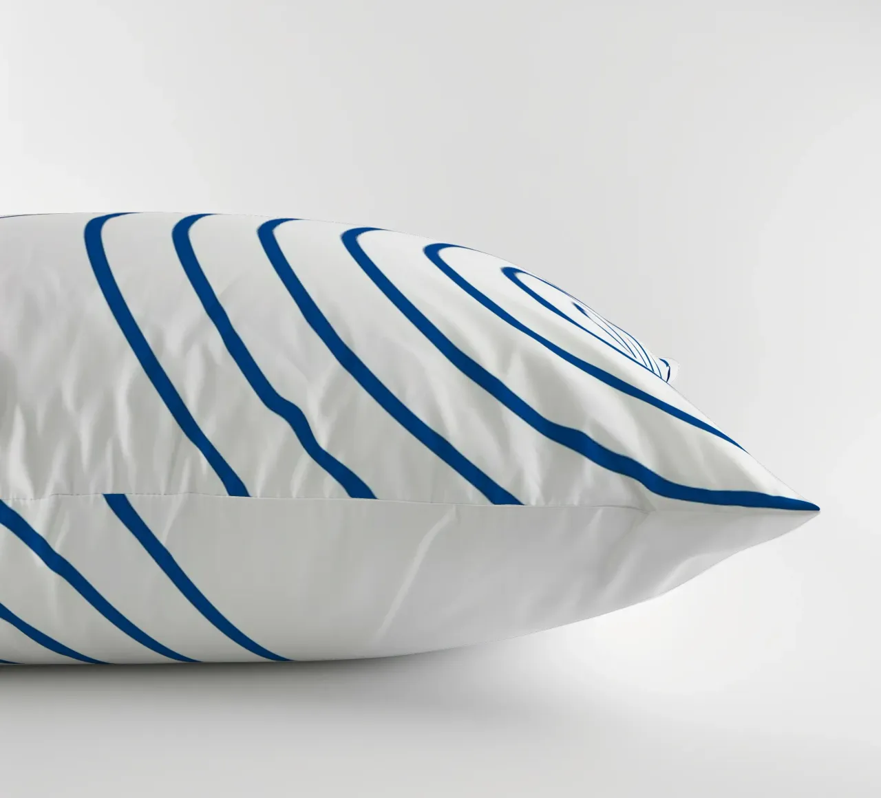 Concentric Circles: Minimalist Abstract, Blue Line Art Print decorative cushion by NorwesClub
