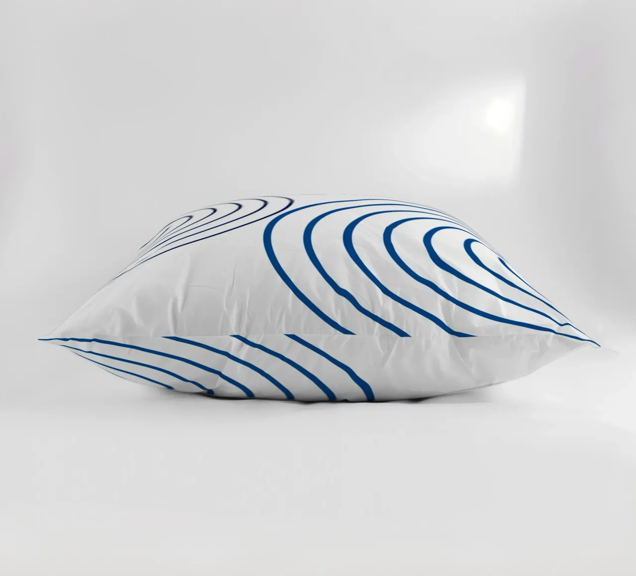 Concentric Circles: Minimalist Abstract, Blue Line Art Print decorative cushion by NorwesClub