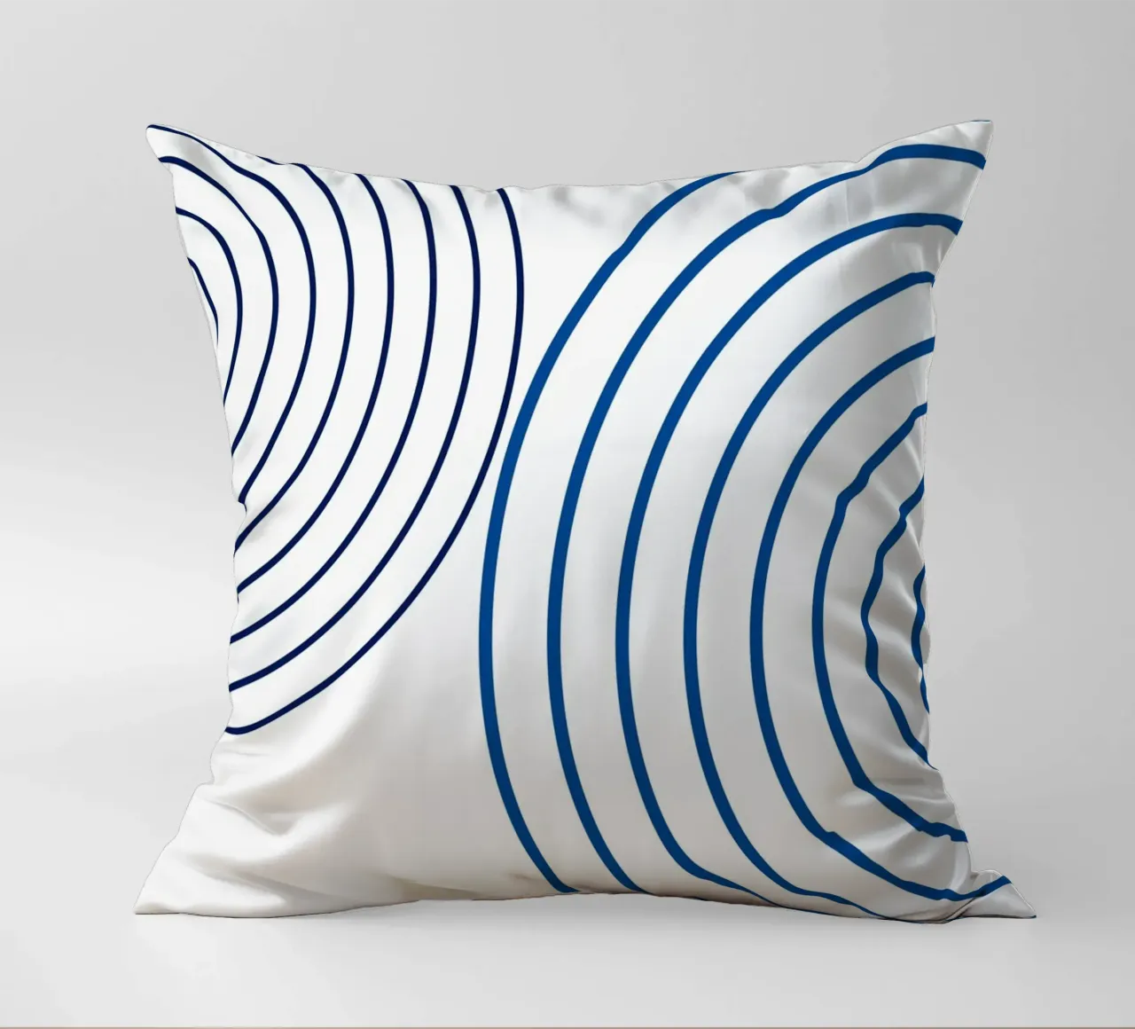 Concentric Circles: Minimalist Abstract, Blue Line Art Print decorative cushion by NorwesClub