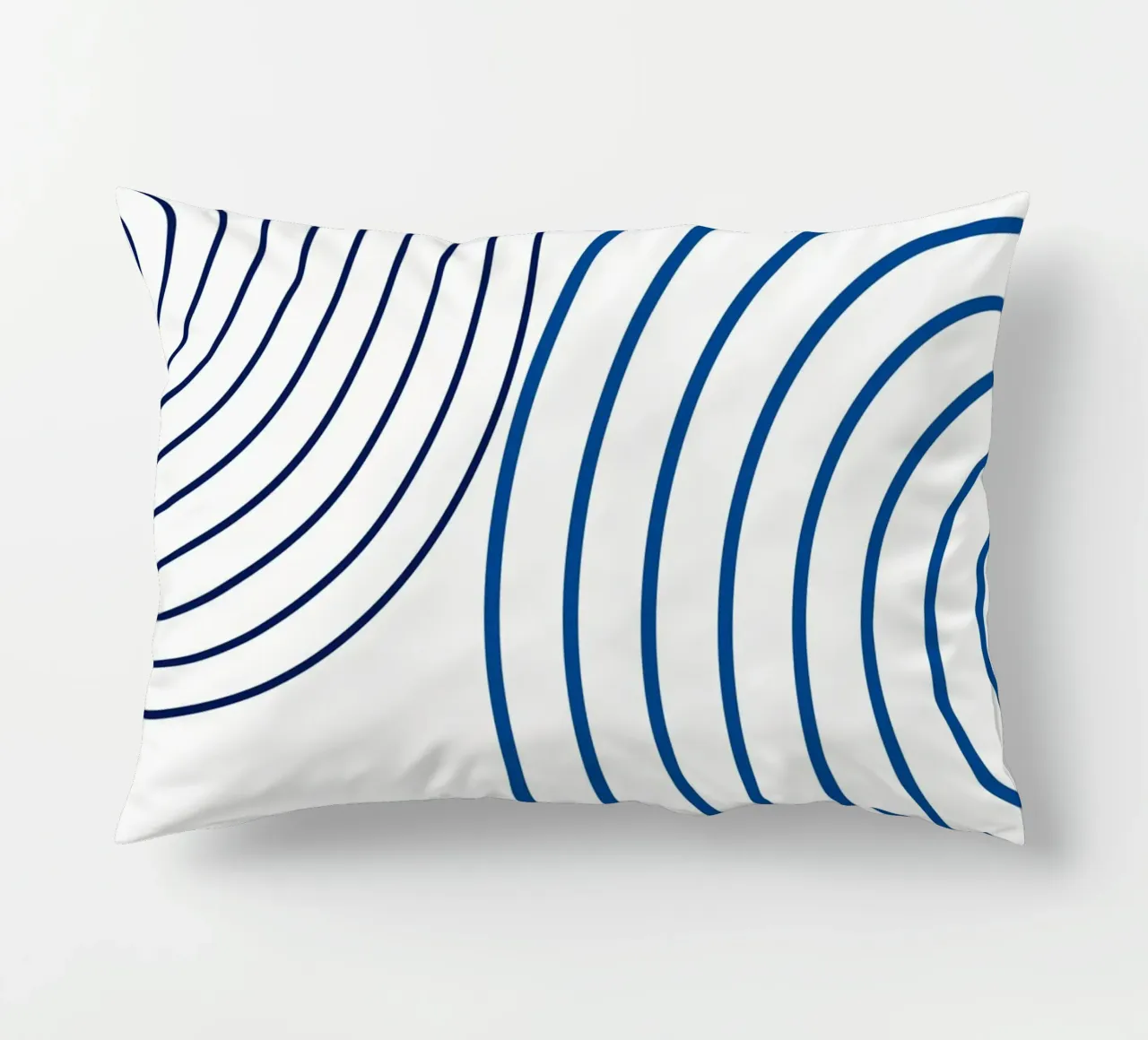Concentric Circles: Minimalist Abstract, Blue Line Art Print decorative cushion by NorwesClub