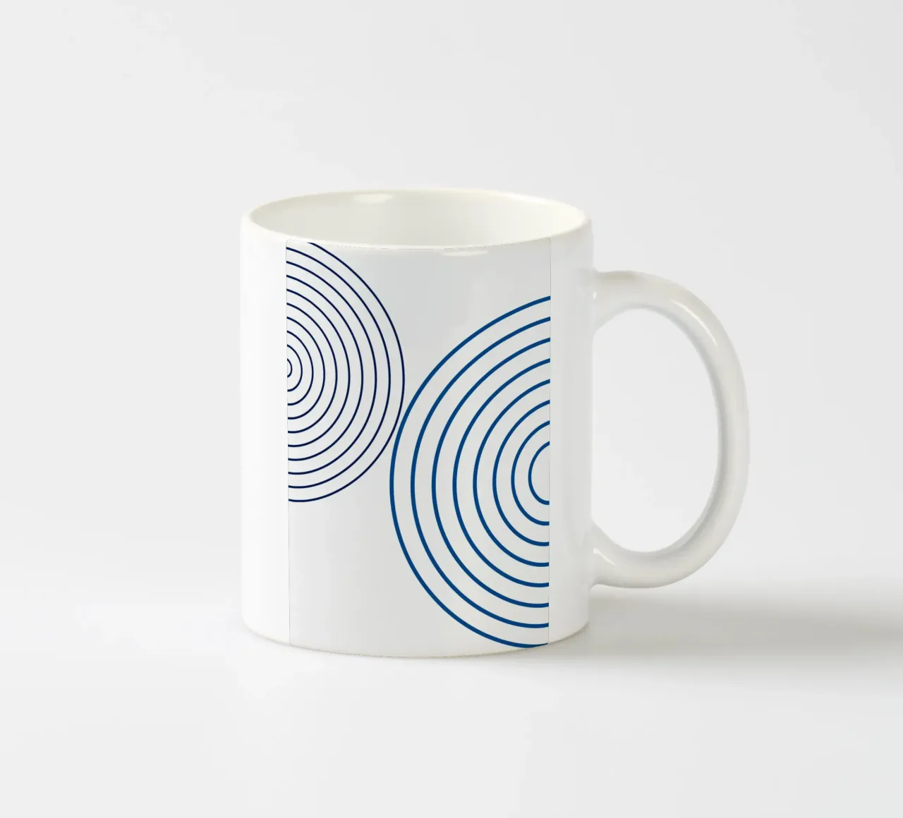 Concentric Circles: Minimalist Abstract, Blue Line Art Print ceramic mug by NorwesClub