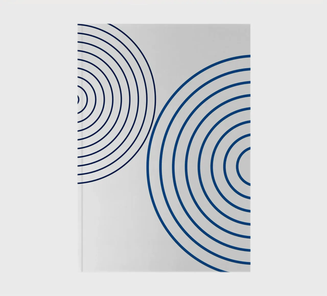 Konzentrische Kreise: Minimalistisch Abstrakt, Blaue Linie Kunstdruck Notizbuch von NorwesClub