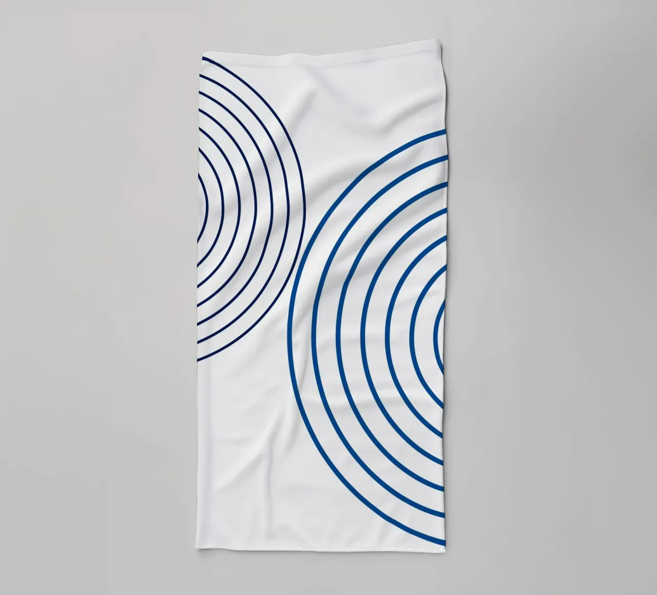 Concentric Circles: Minimalist Abstract, Blue Line Art Print towel by NorwesClub