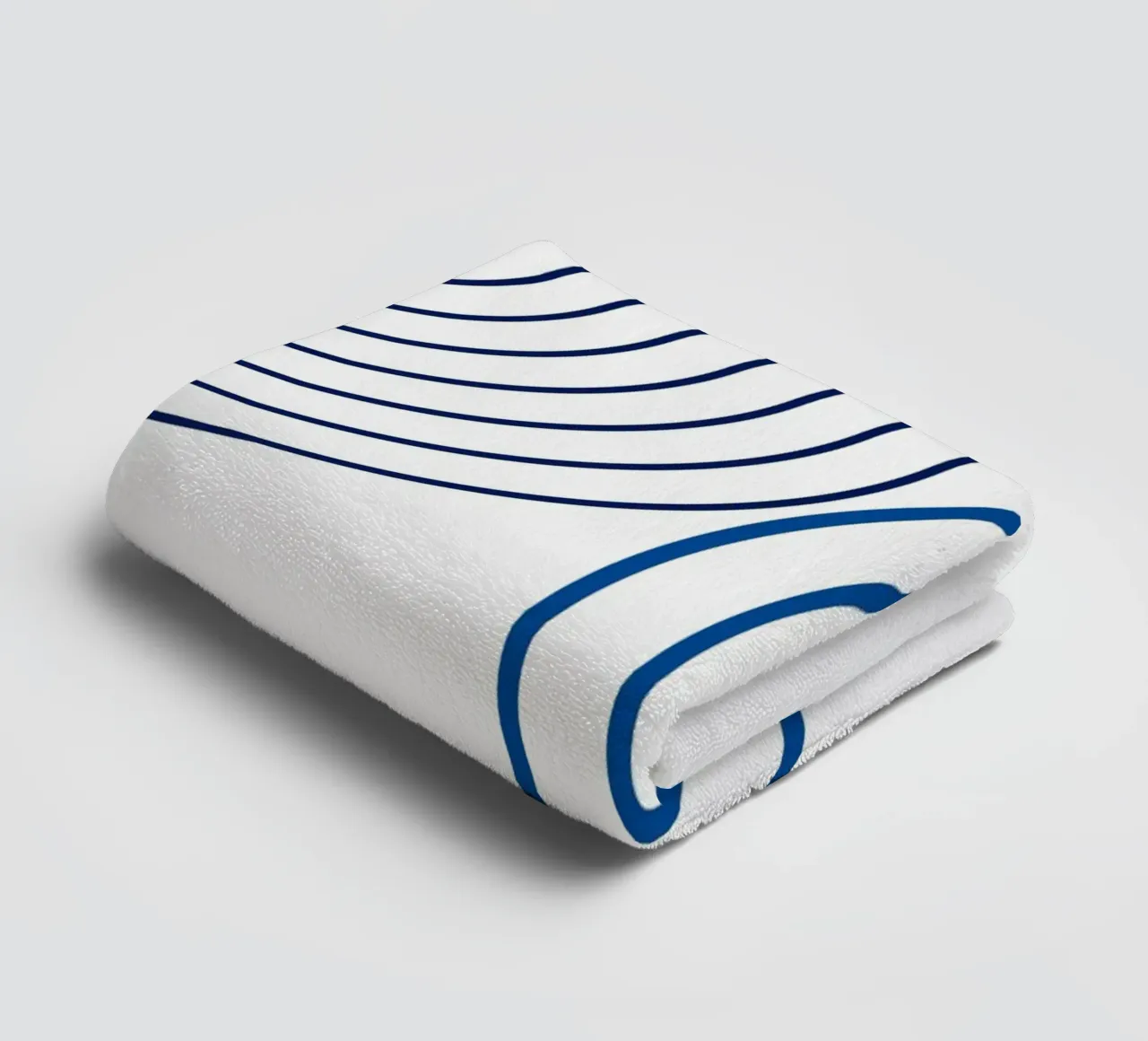 Concentric Circles: Minimalist Abstract, Blue Line Art Print towel by NorwesClub