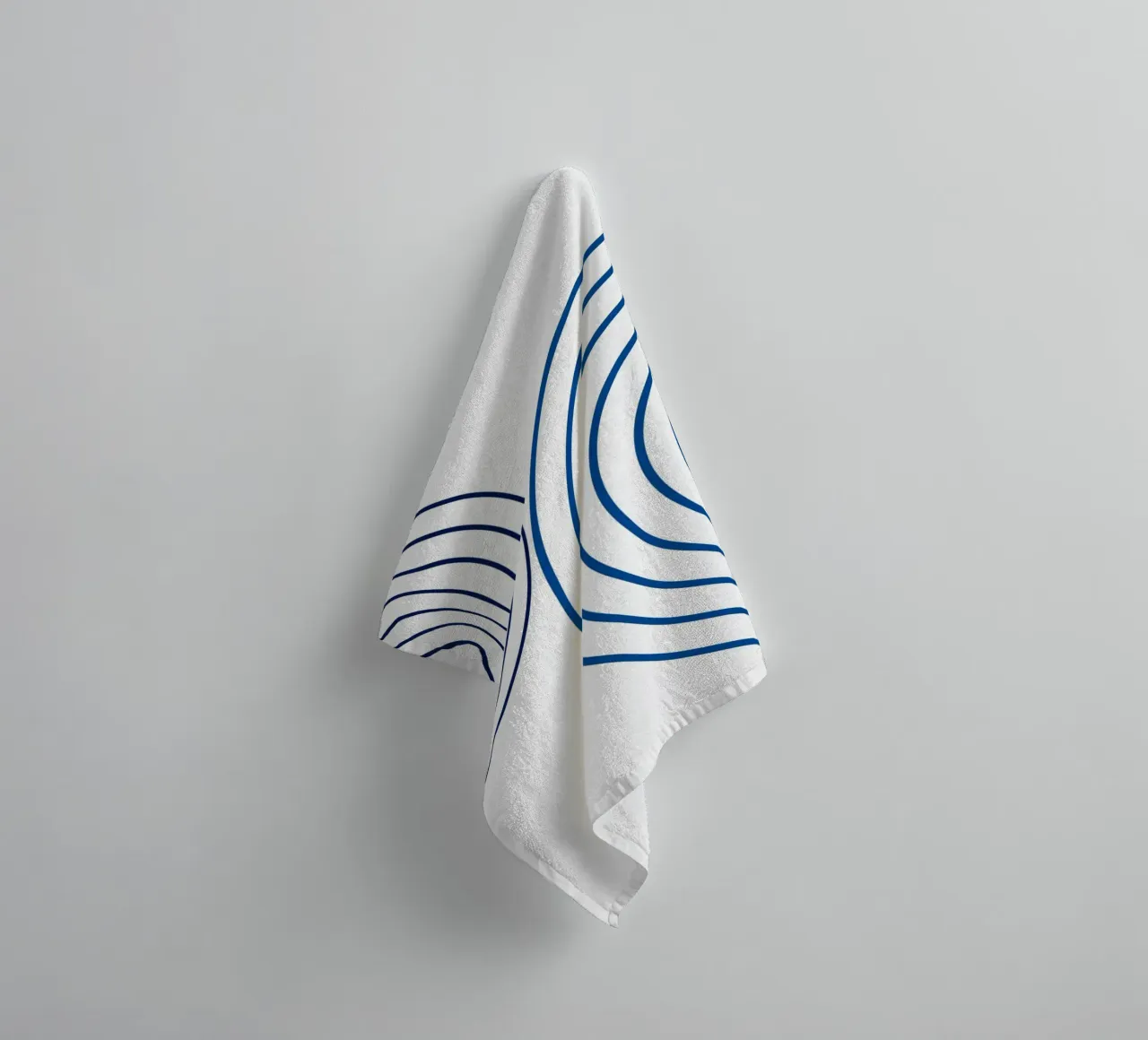 Concentric Circles: Minimalist Abstract, Blue Line Art Print towel by NorwesClub