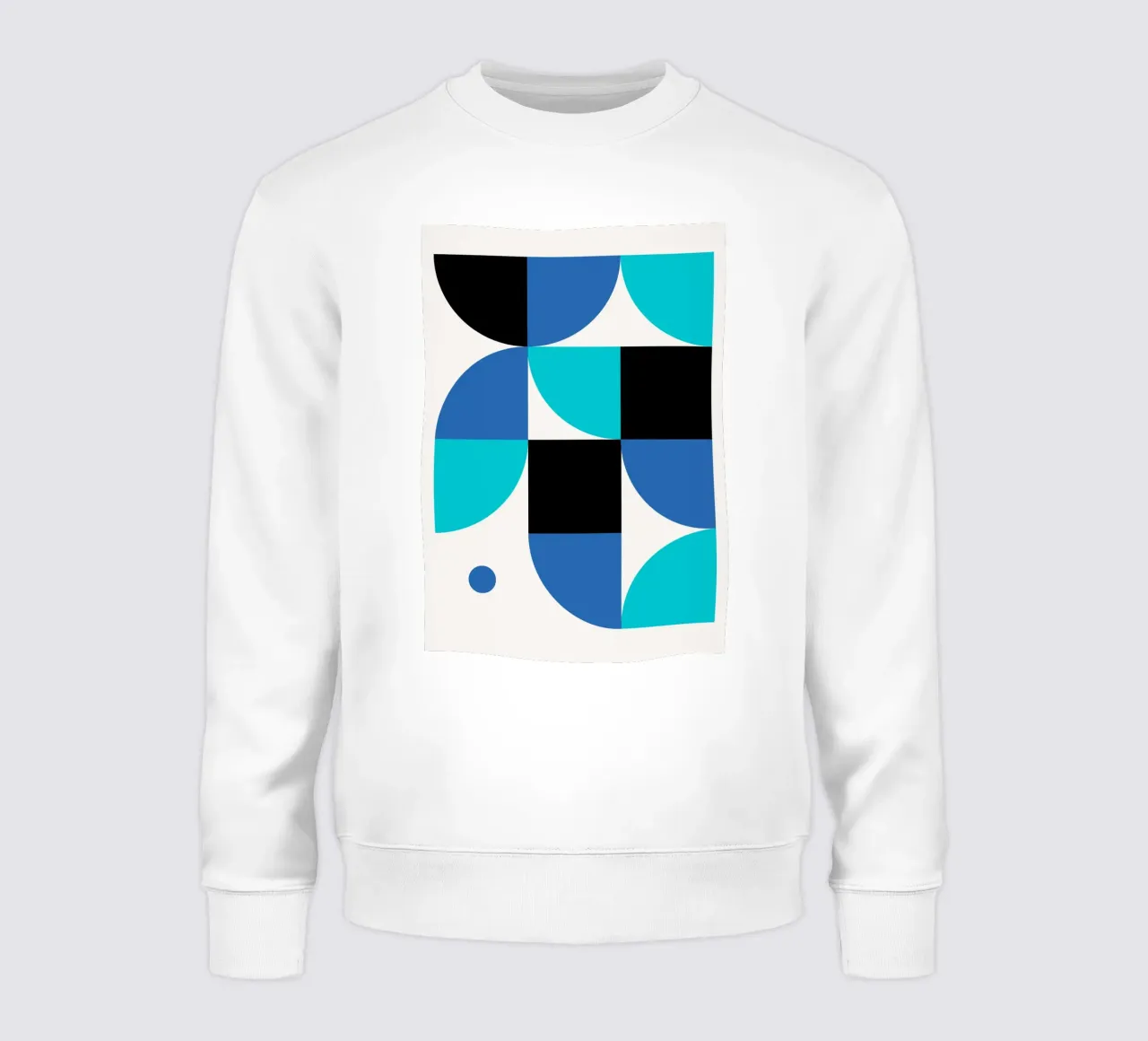 Geometric Abstraction: Blue & Black Modern Art Print sweatshirt by NorwesClub