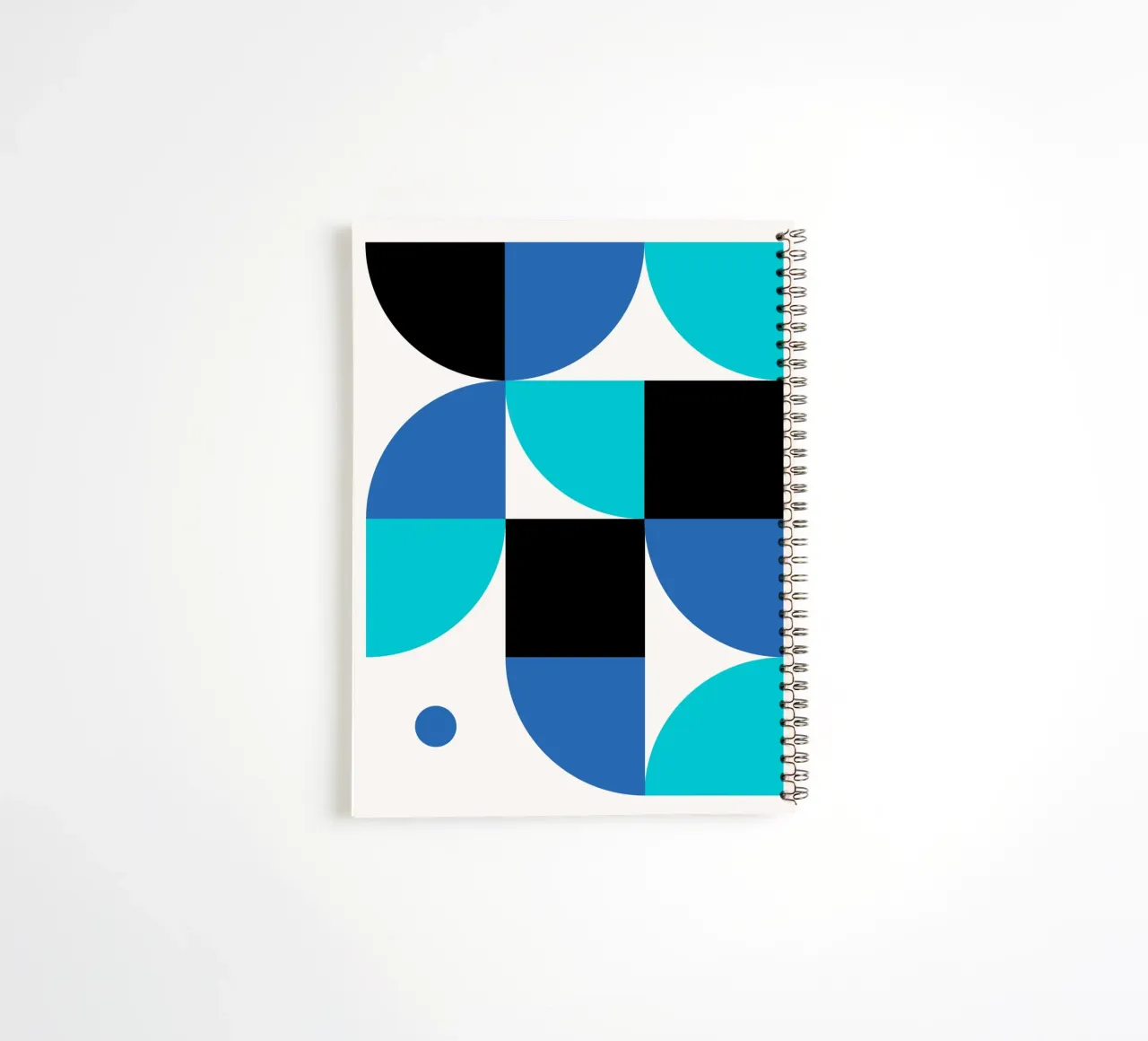 Geometric Abstraction: Blue & Black Modern Art Print spiral notebook by NorwesClub
