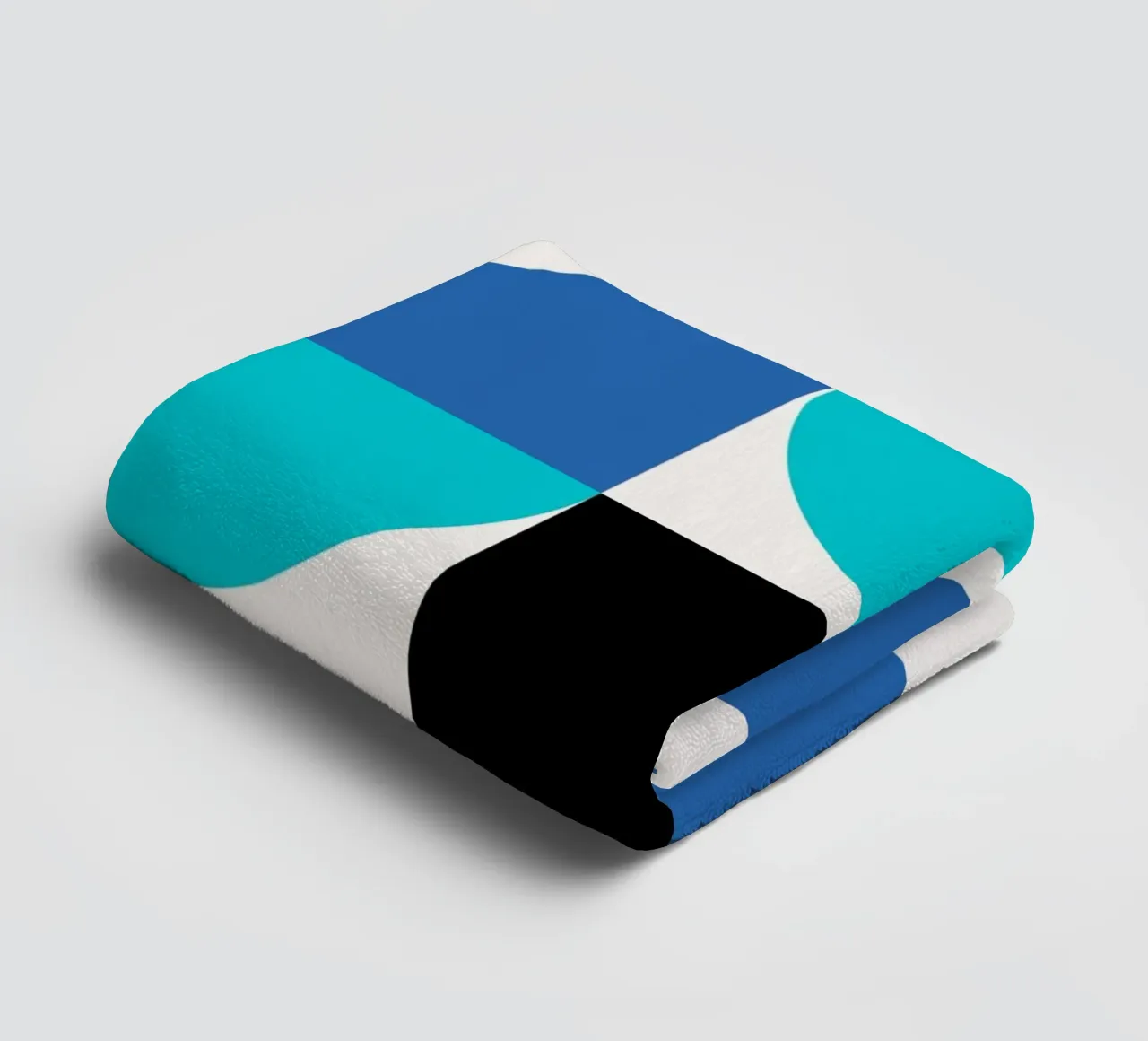 Geometrische Abstraktion: Blau & Schwarz Moderner Kunstdruck Handtuch von NorwesClub