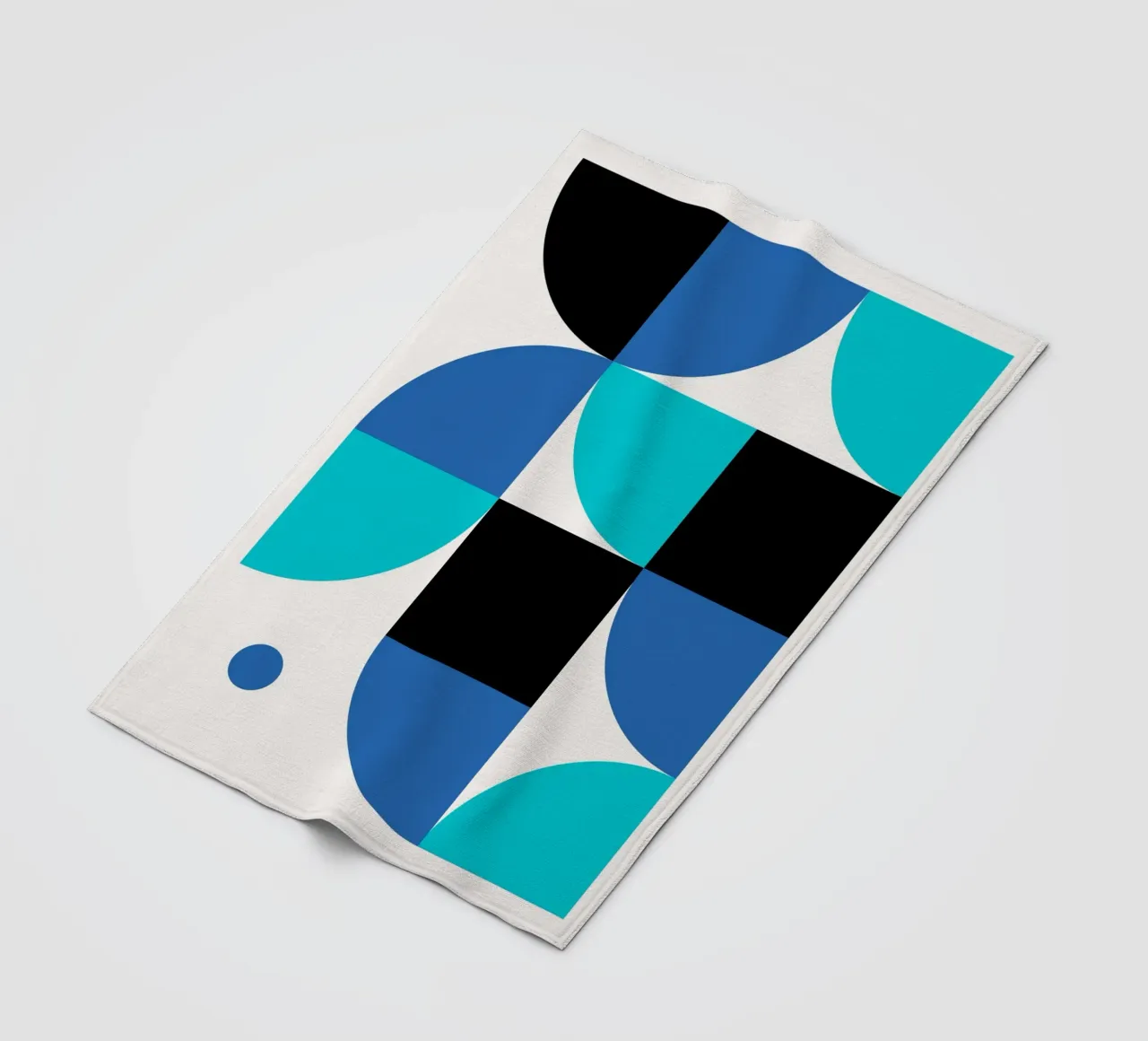 Geometric Abstraction: Blue & Black Modern Art Print fleece blanket by NorwesClub