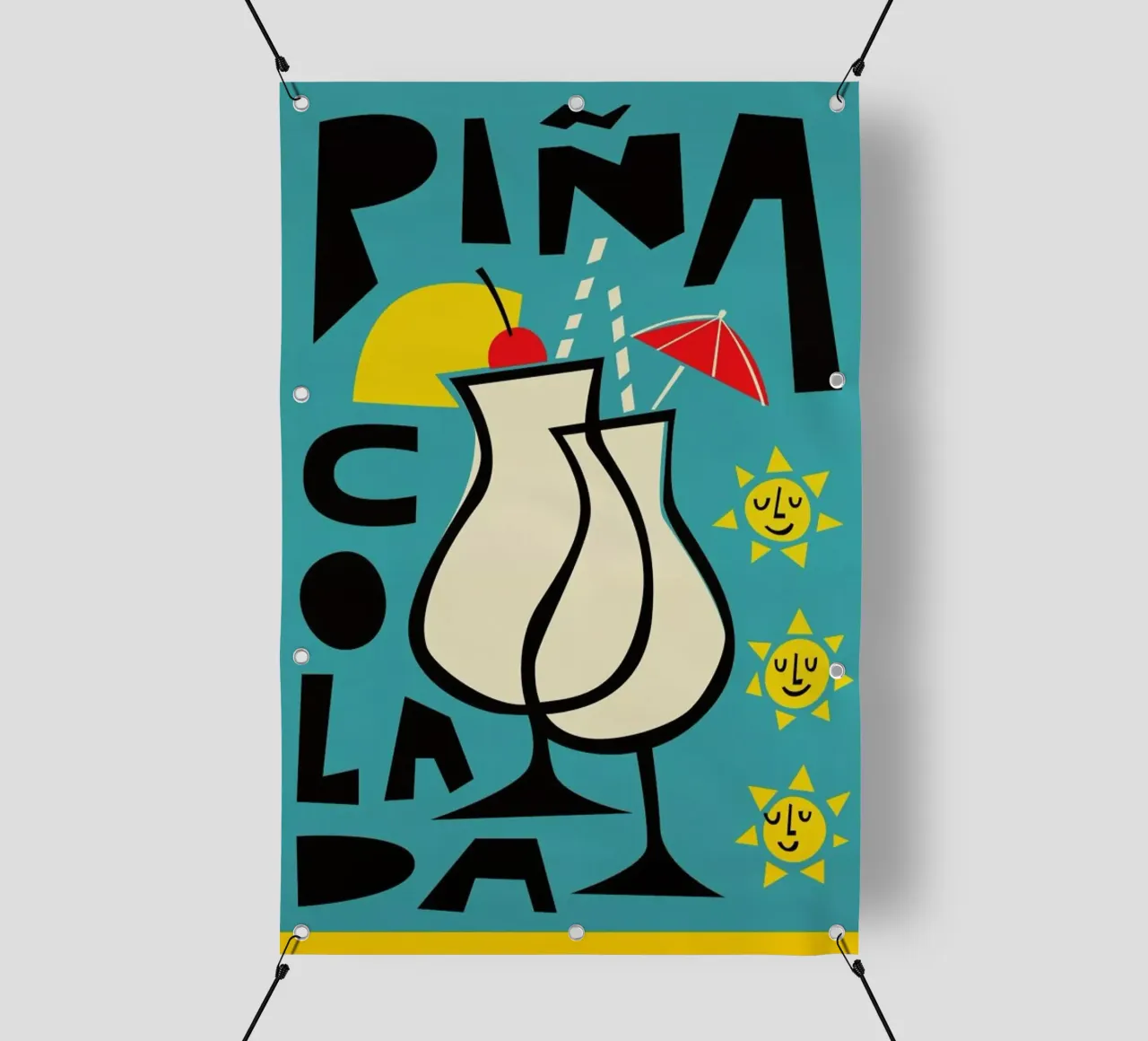Cocktail Piña Colada telo in pvc da Fox & Velvet