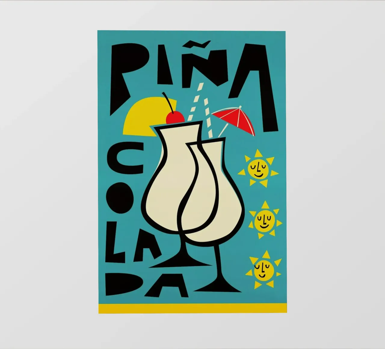 Cocktail Piña Colada telo in pvc da Fox & Velvet