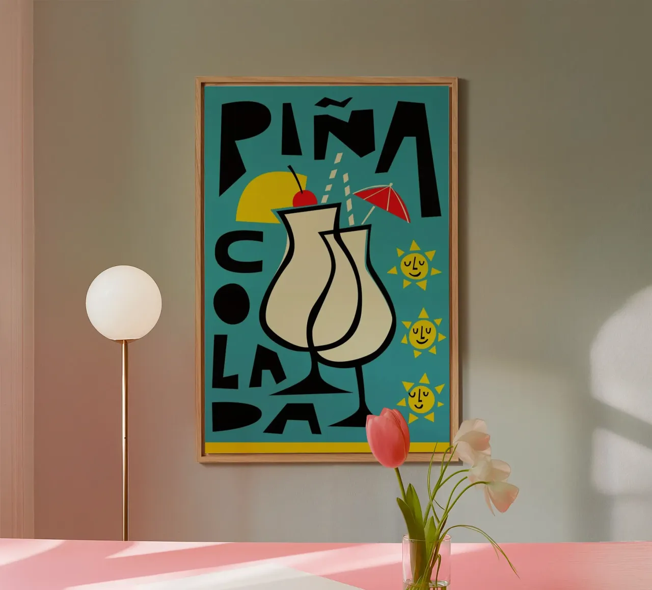 Cocktail Piña Colada alluminio dibond da Fox & Velvet