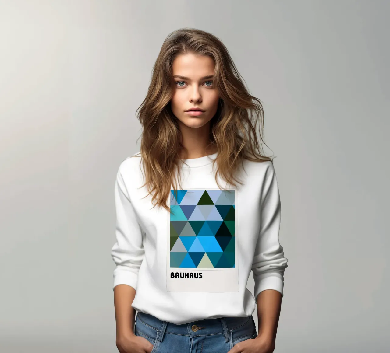 Triangles Bauhaus : Abstraction géométrique, tons froids Tendance Art sweat de NorwesClub