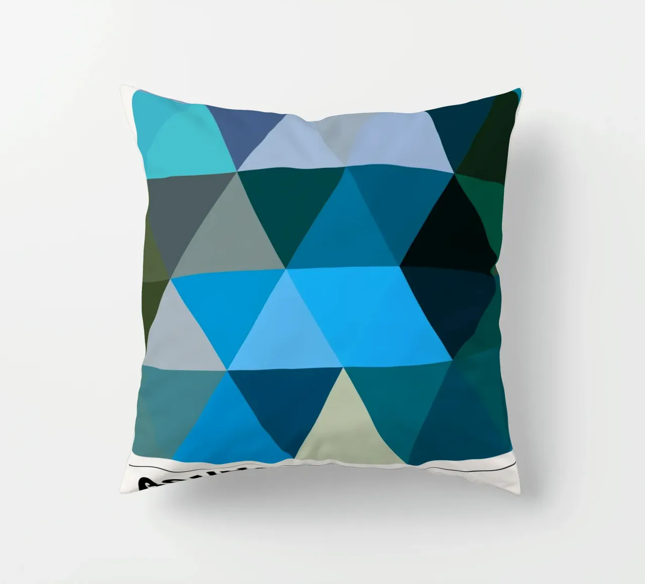 Triangles Bauhaus : Abstraction géométrique, tons froids Tendance Art coussin de NorwesClub