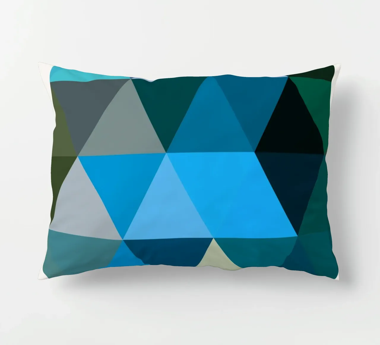 Triangles Bauhaus : Abstraction géométrique, tons froids Tendance Art coussin de NorwesClub