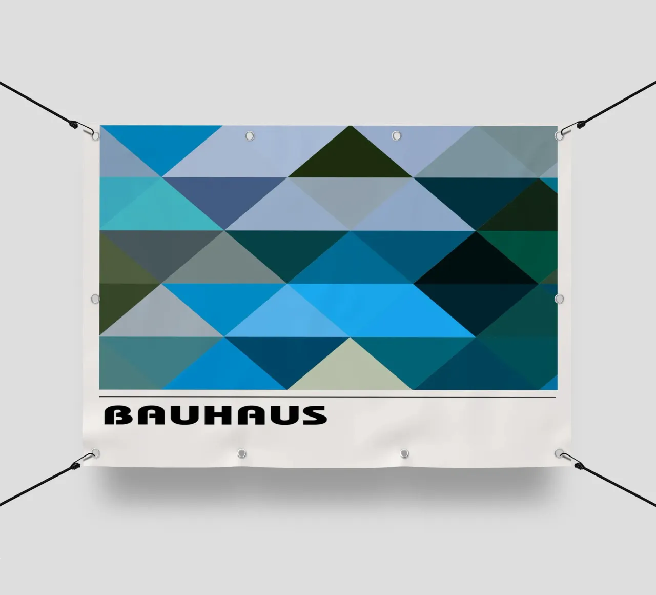 Triangles Bauhaus : Abstraction géométrique, tons froids Tendance Art bâche pvc de NorwesClub