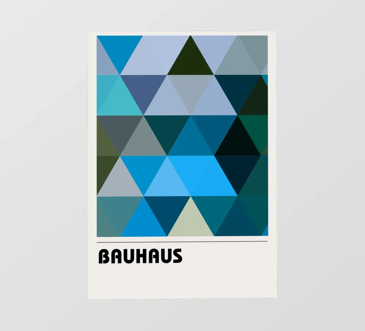 Triangles Bauhaus : Abstraction géométrique, tons froids Tendance Art bâche pvc de NorwesClub