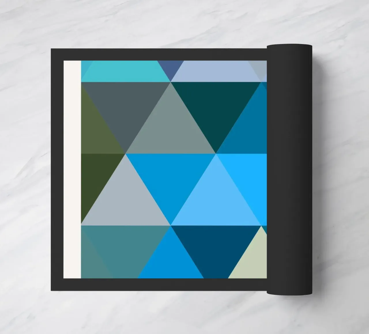 Triangles Bauhaus : Abstraction géométrique, tons froids Tendance Art paillasson de NorwesClub