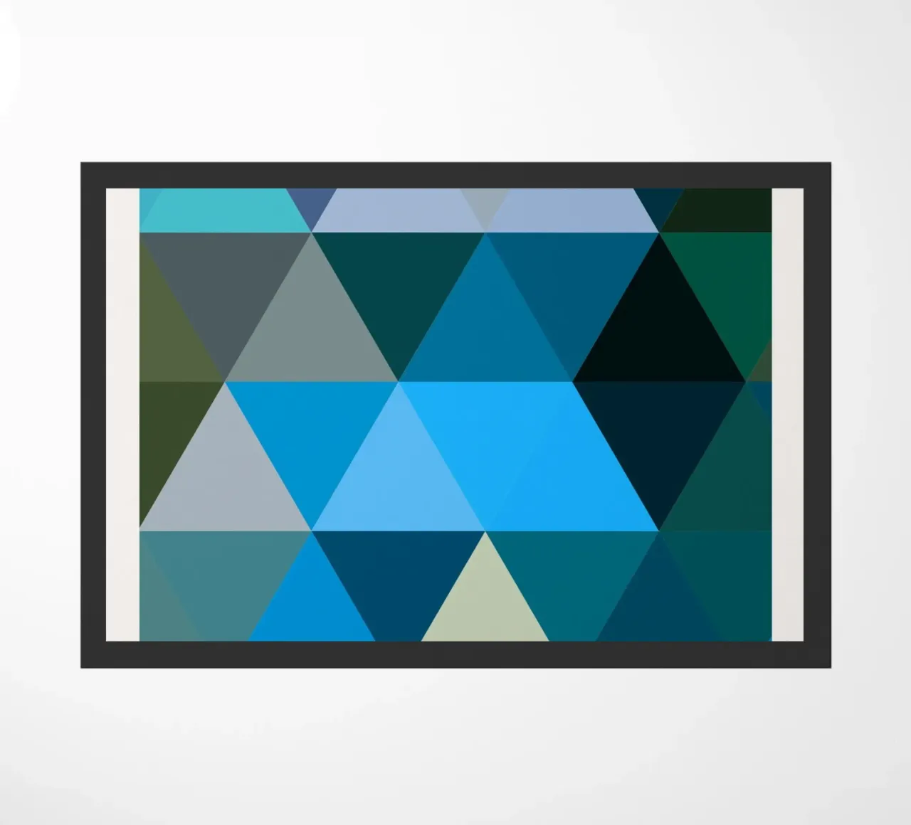 Triangles Bauhaus : Abstraction géométrique, tons froids Tendance Art paillasson de NorwesClub