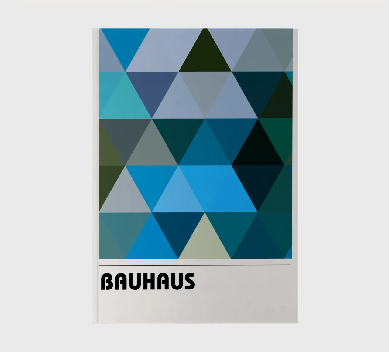 Triangles Bauhaus : Abstraction géométrique, tons froids Tendance Art carnet de notes de NorwesClub