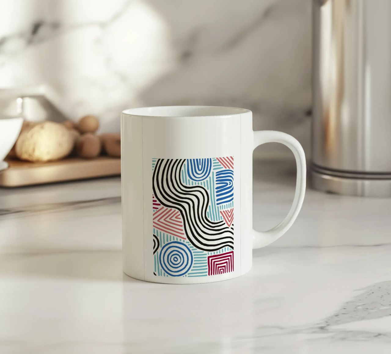 Astratto organico: linee e forme libere, arte moderna di tendenza tazza in ceramica da NorwesClub