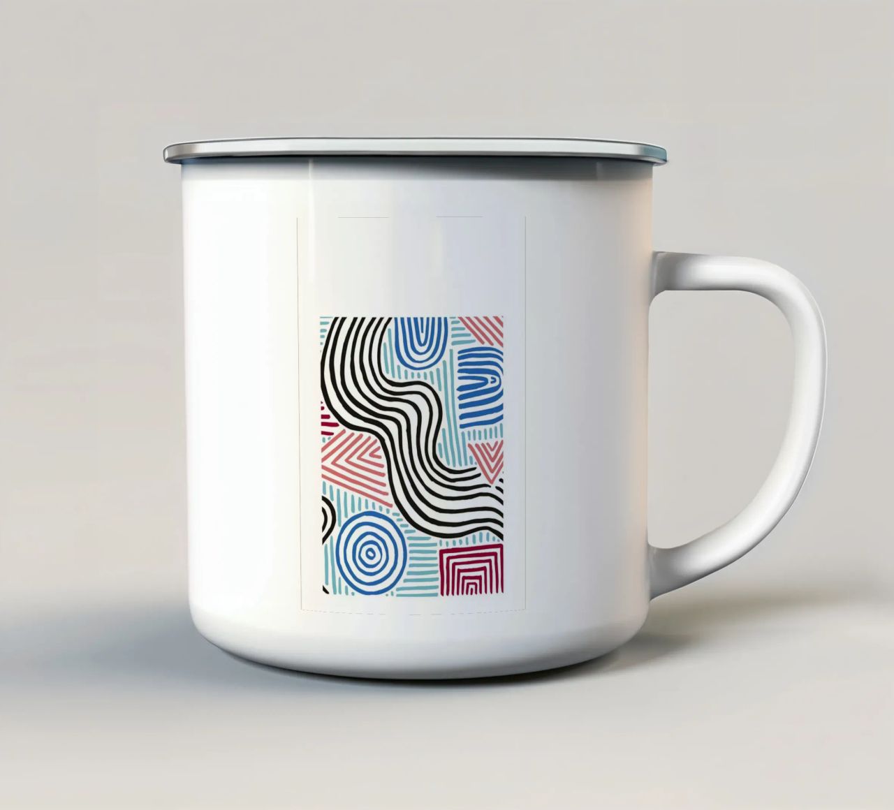 Astratto organico: linee e forme libere, arte moderna di tendenza tazza in smalto da NorwesClub