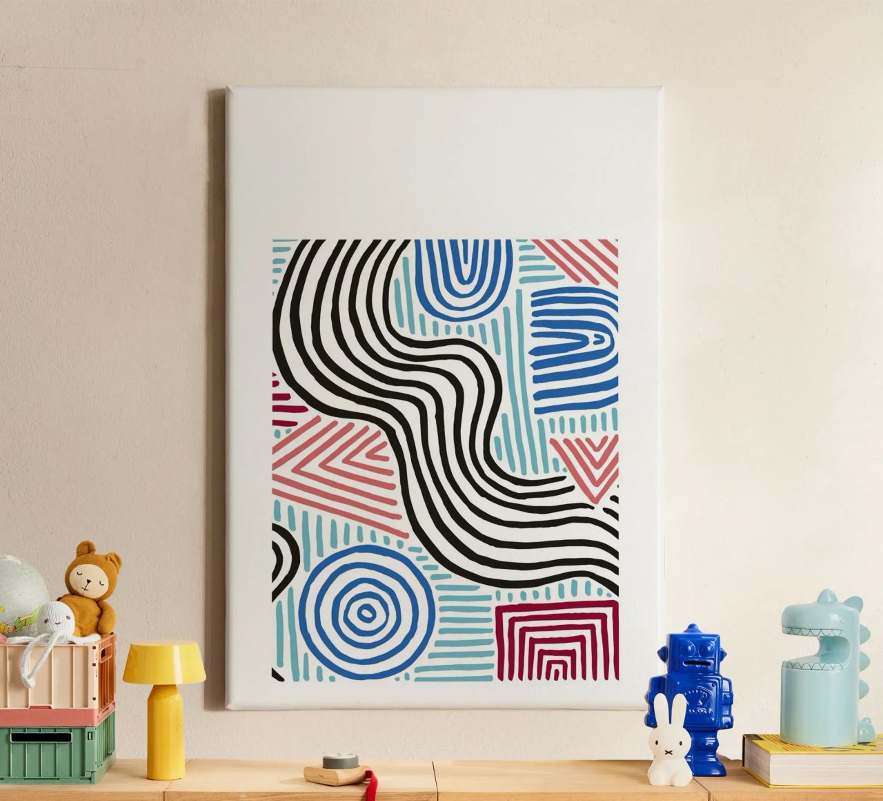 Organic Abstract: Freeform Lines & Shapes, Modern Trend Art canvas by NorwesClub
