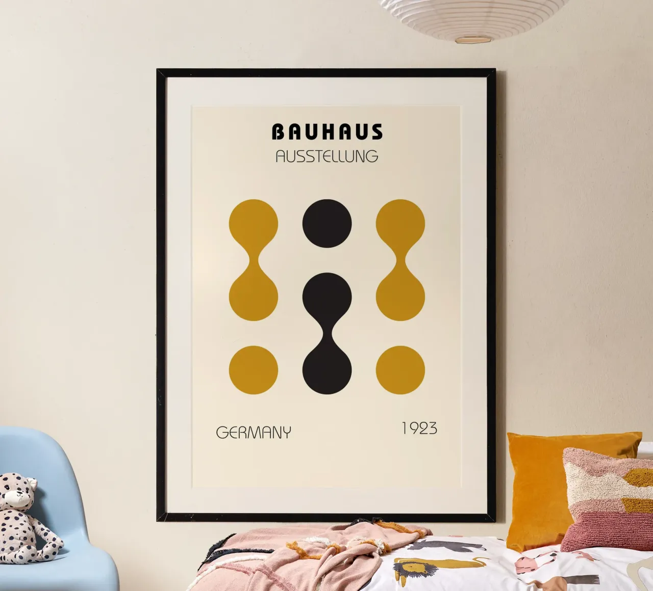 Bauhaus 1923: Abstract Geometrisch, Goud & Zwart Modernisme poster van NorwesClub