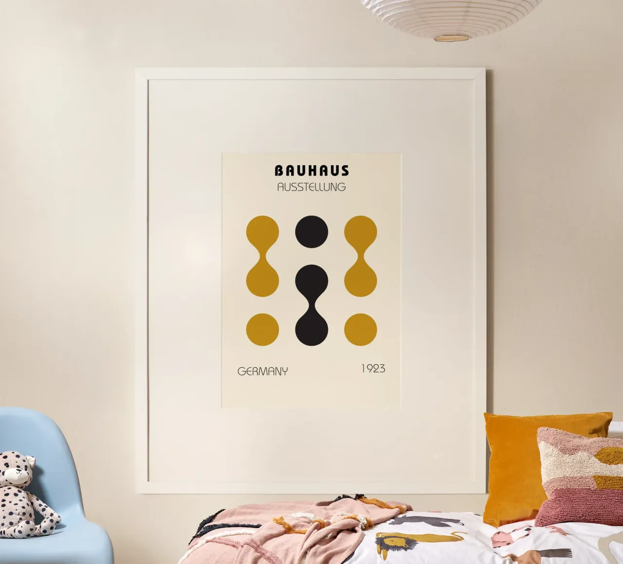 Bauhaus 1923: Abstract Geometrisch, Goud & Zwart Modernisme poster van NorwesClub