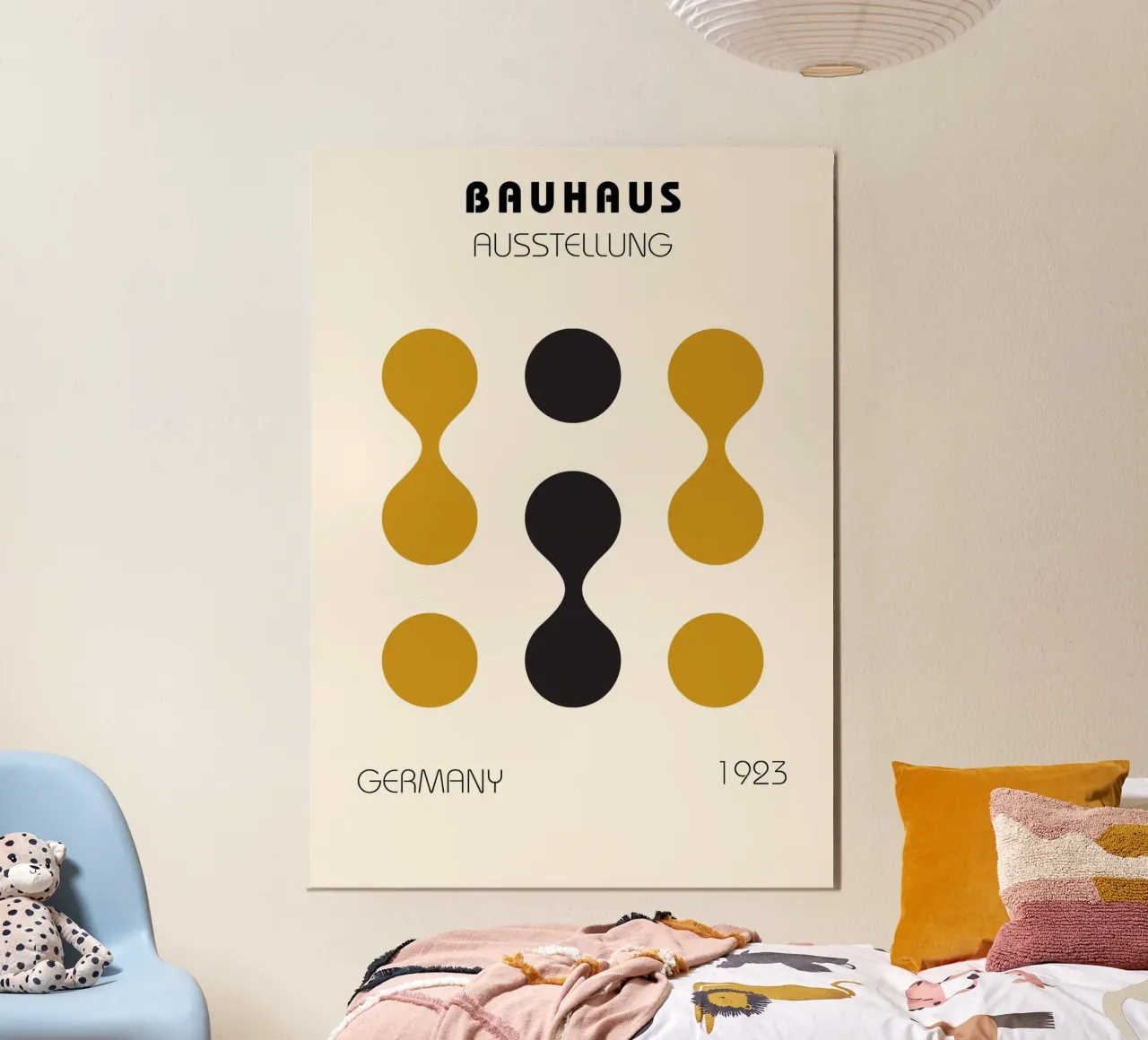 Bauhaus 1923: Abstract Geometrisch, Goud & Zwart Modernisme poster van NorwesClub