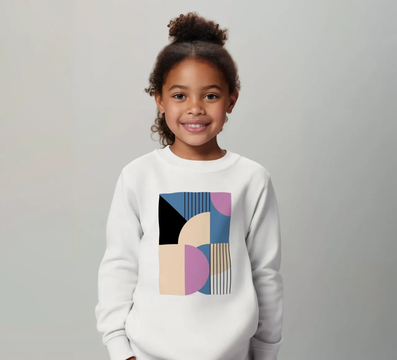 Bauhaus Geometric: Abstract Color Blocks & Lines, Modern Art kids sweatshirt by NorwesClub