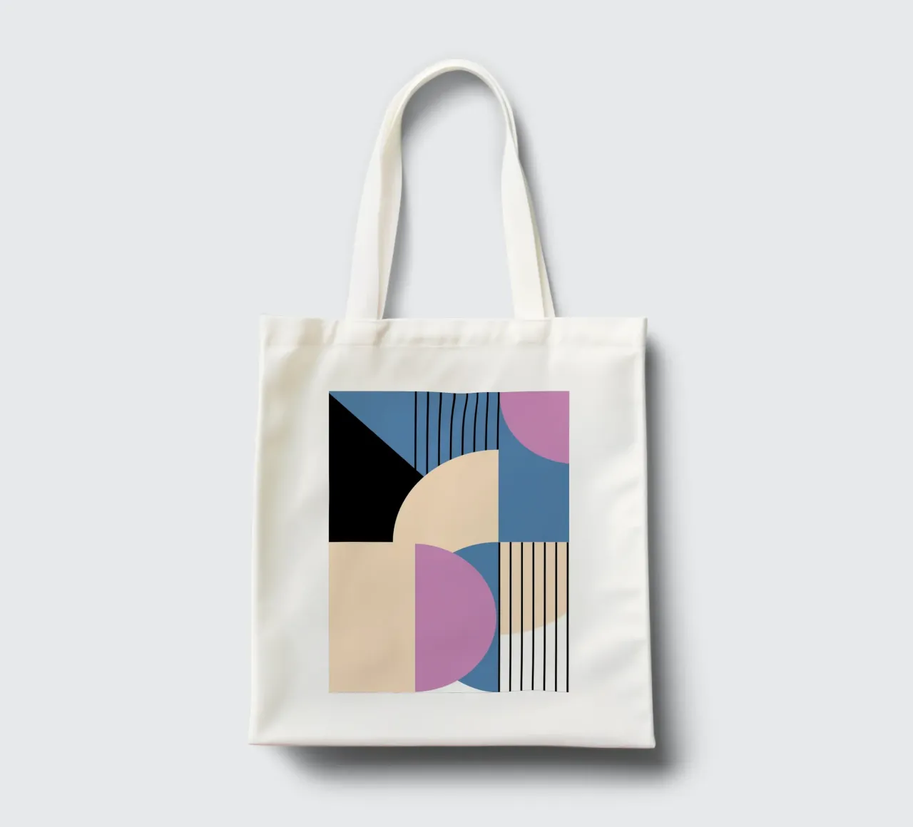 Bauhaus Geometric: Abstract Color Blocks & Lines, Modern Art tote bag by NorwesClub