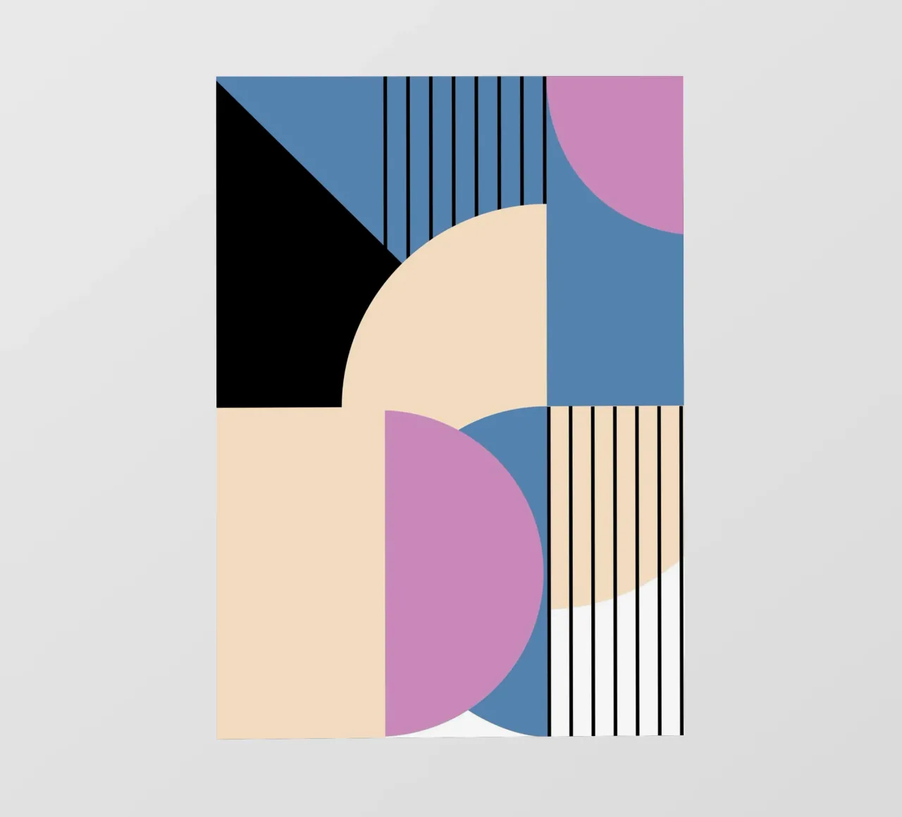 Bauhaus Geométrico: Abstract Color Blocks & Lines, Arte Moderno lámina retroiluminada de NorwesClub
