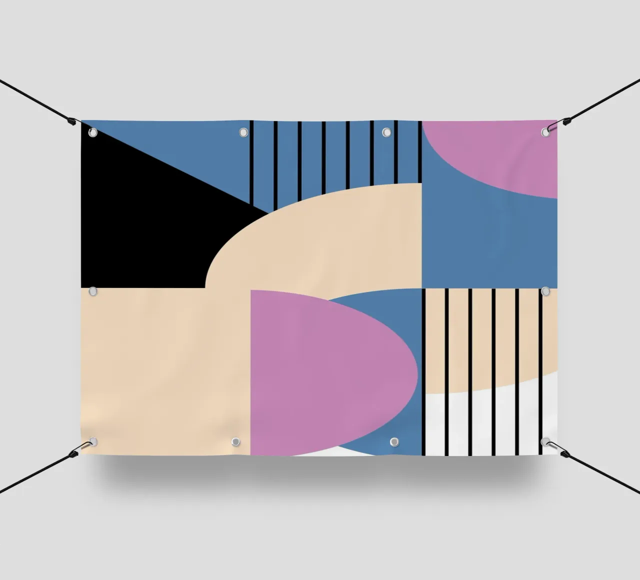 Bauhaus Geometric: Abstract Color Blocks & Lines, Modern Art pvc cover by NorwesClub