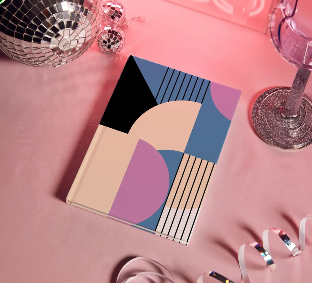 Bauhaus Geometric: Abstract Color Blocks & Lines, Modern Art notebook by NorwesClub