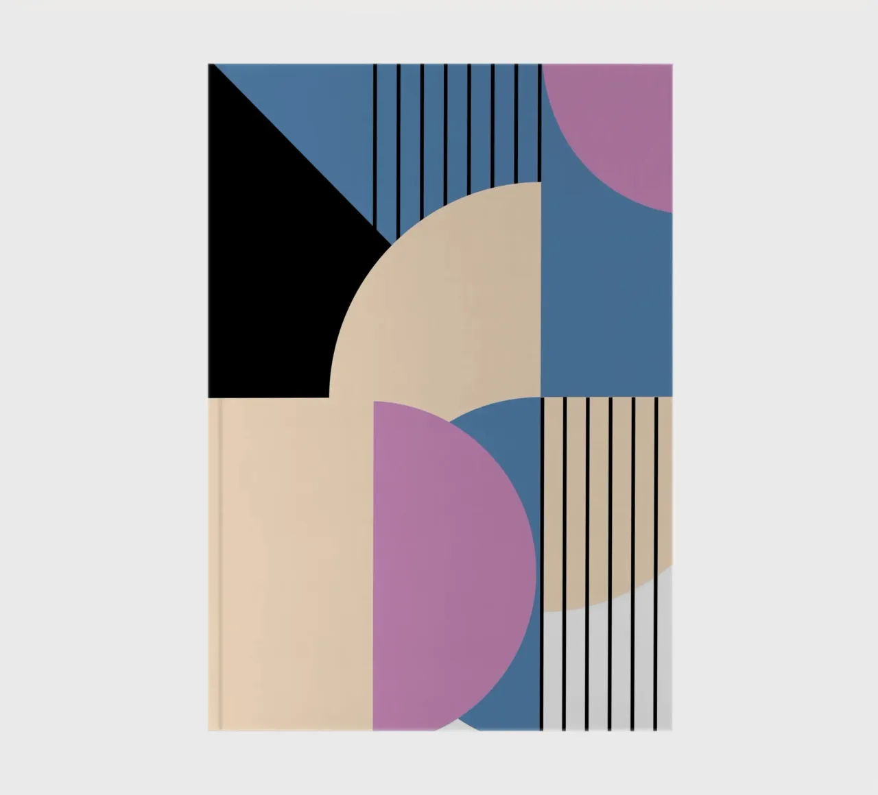 Bauhaus Geometric: Abstract Color Blocks & Lines, Modern Art notebook by NorwesClub