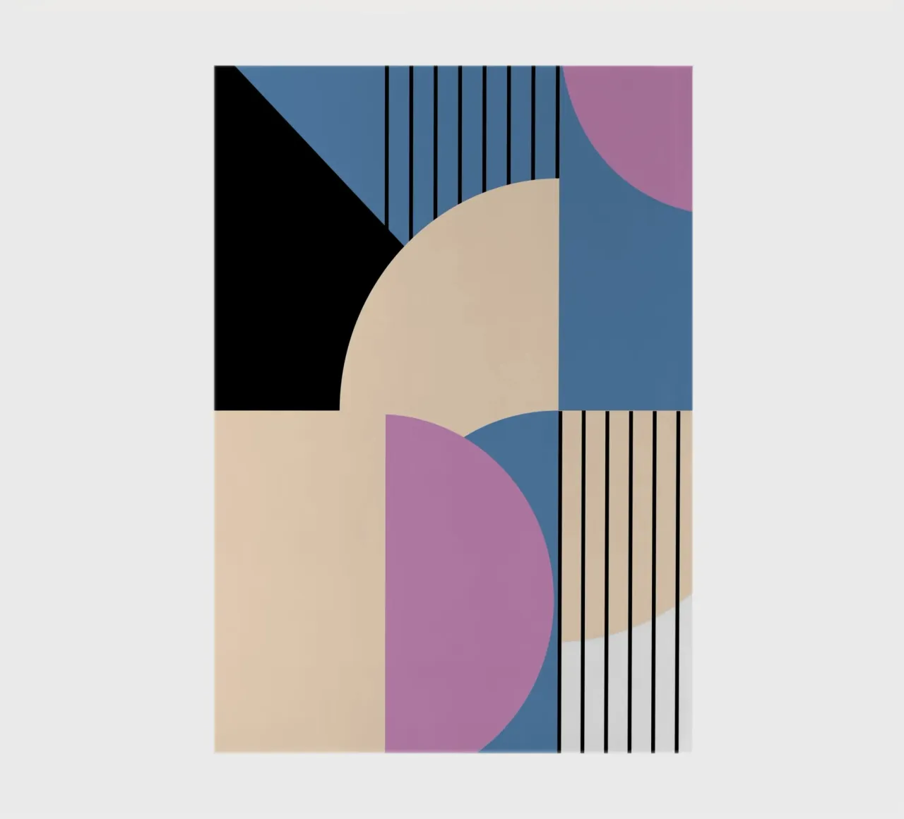 Bauhaus Geometric: Abstract Color Blocks & Lines, Modern Art notebook by NorwesClub