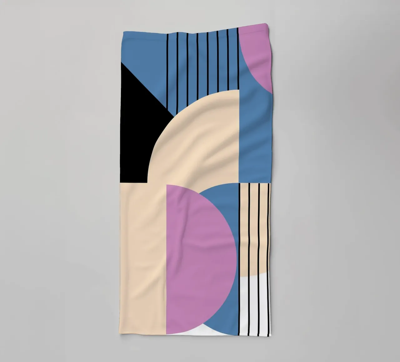 Bauhaus Geometric: Abstract Color Blocks & Lines, Modern Art towel by NorwesClub