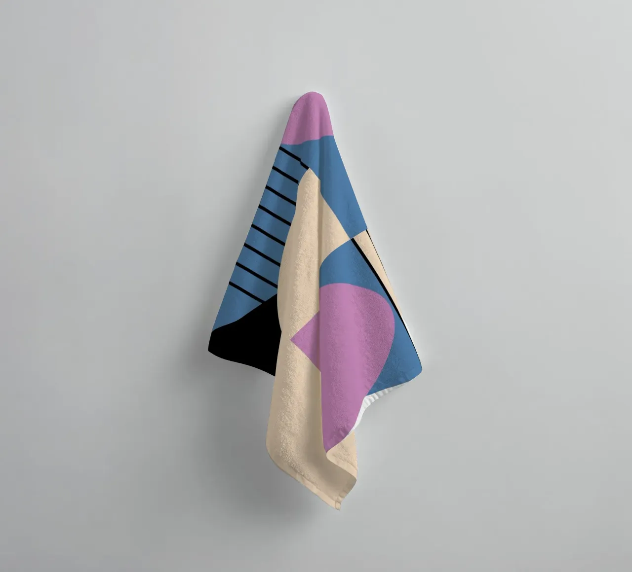 Bauhaus Geometric: Abstract Color Blocks & Lines, Modern Art towel by NorwesClub